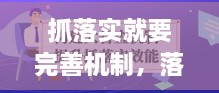抓落實就要完善機(jī)制，落實什么機(jī)制 