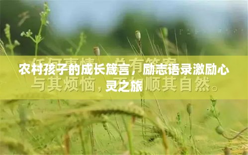 農(nóng)村孩子的成長(zhǎng)箴言，勵(lì)志語(yǔ)錄激勵(lì)心靈之旅