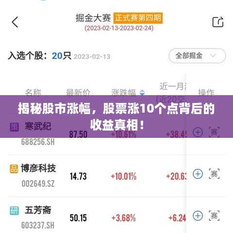 揭秘股市漲幅，股票漲10個點背后的收益真相！