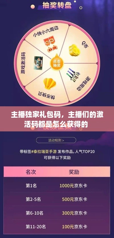 主播獨(dú)家禮包碼，主播們的激活碼都是怎么獲得的 